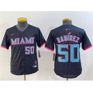 Youth Miami Marlins #50 Agustín Ramírez Black 2025 City Connect Limited Stitched Baseball Jersey
