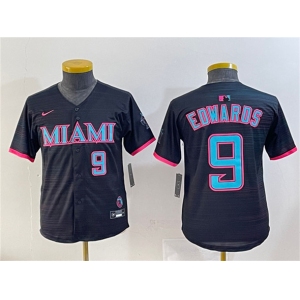 Youth Miami Marlins #9 Xavier Edwards Black 2025 City Connect Limited Stitched Jersey