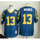 Men's Los Angeles Rams #13 Kurt Warner Royal Throwback Football Stitched Jersey