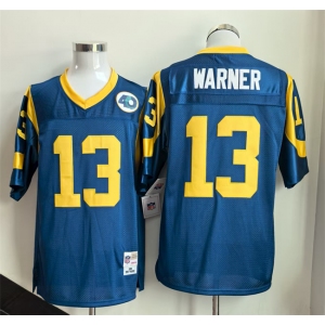 Men's Los Angeles Rams #13 Kurt Warner Royal Throwback Football Stitched Jersey