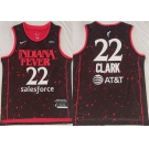 Men's Indiana Fever #22 Caitlin Clark Black Red Stitched Jersey