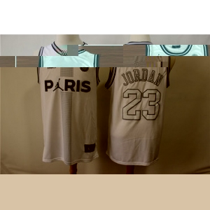 Paris Saint Germain 23 Michael Jordan White Fashion Jersey