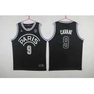 Paris Saint-Germain #9 Cavani Black Jordan Fashion Jersey