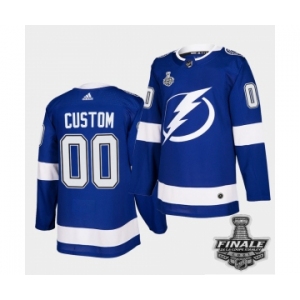 Adidas Lightning Custom Blue Home Authentic 2021 NHL Stanley Cup Final Patch Jersey