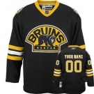 Customized Boston Bruins Jersey Black Third Man Hockey