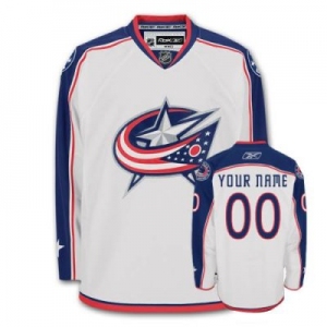 Customized Columbus Blue Jackets Jersey White Road Man Hockey