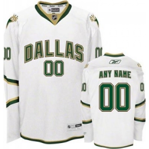 Customized Dallas Stars Jersey White Man Hockey