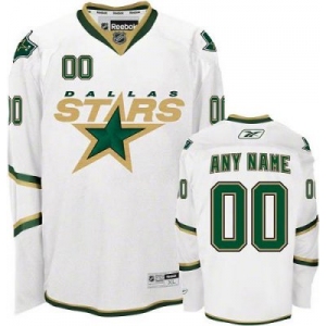 Customized Dallas Stars Jersey White Mans Hockey