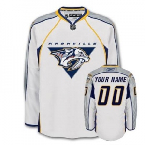 Customized Nashville Predators Jersey White Road Man Hockey