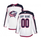 Men's Blue Jackets Personalized White Road Hockey Jersey