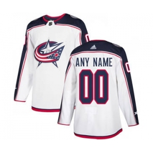 Men's Blue Jackets Personalized White Road Hockey Jersey