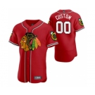 Men's Chicago Blackhawks Custom 2020 Hockey x Baseball Crossover Edition Baseball Jersey Red