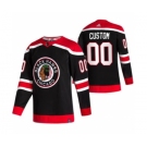 Men's Chicago Blackhawks Custom Black 2020-21 Reverse Retro Alternate Hockey Jersey