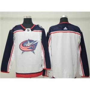 Men's Columbus Blue Jackets Customized White Road Stitched Hockey Jersey