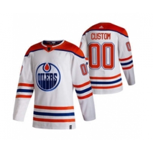 Men's Edmonton Oilers Custom White 2020-21 Reverse Retro Alternate Hockey Jersey