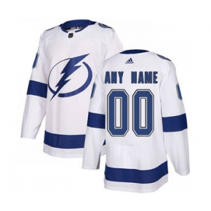 Men's Lightning Personalized White Road Hockey Jersey