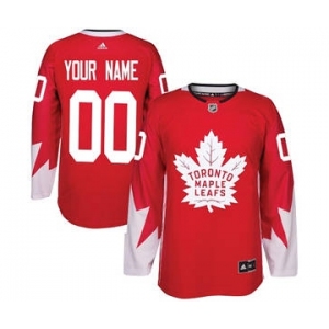 Men's Maple Leafs Personalized Red Alternate Hockey Jersey