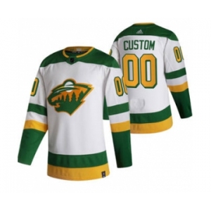 Men's Minnesota Wild Custom White 2020-21 Alternate Authentic Player Hockey Jersey