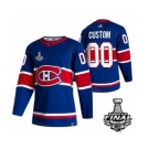 Men's Montreal Canadiens Active Player Custom 2021 Blue Stanley Cup Final Stitched Hockey Jersey