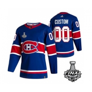 Men's Montreal Canadiens Active Player Custom 2021 Blue Stanley Cup Final Stitched Hockey Jersey