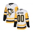 Men's Penguins Personalized White Road Hockey Jersey