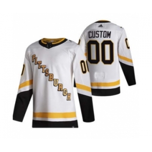 Men's Pittsburgh Penguins Custom White 2020-21 Alternate Authentic Player Hockey Jersey