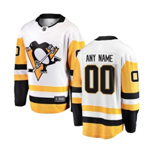 Men's Pittsburgh Penguins Customized Fanatics Branded White Away Breakaway NHL Jersey