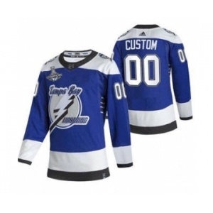 Men's Tampa Bay Lightning Active Player Custom 2021 Blue Stanley Cup Champions Reverse Retro Stitched Hockey Jersey