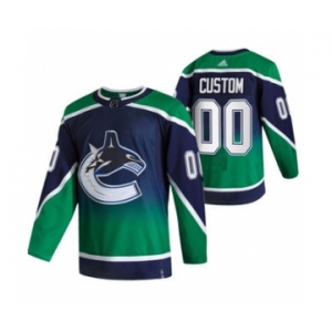 Men's Vancouver Canucks Custom Green 2020-21 Reverse Retro Alternate Hockey Jersey