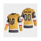 Men's Vegas Golden Knights Custom 2020-21 Authentic Player Alternate Stitched Hockey Jersey Gold