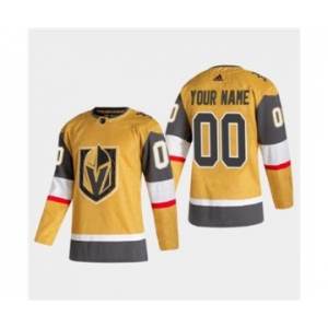 Men's Vegas Golden Knights Custom 2020-21 Authentic Player Alternate Stitched Hockey Jersey Gold