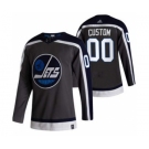 Men's Winnipeg Jets Custom Black 2020-21 Alternate Authentic Player Hockey Jersey