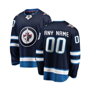 Winnipeg Jets Customized Fanatics Branded Navy Blue Home Breakaway NHL Jersey