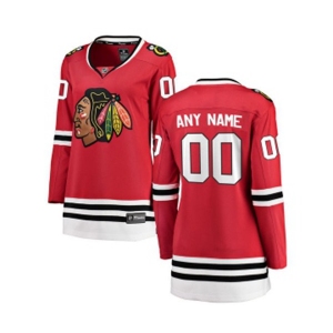 Women Chicago Blackhawks Customized Fanatics Branded Red Home Breakaway NHL Jersey