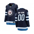 Women Winnipeg Jets Customized Fanatics Branded Navy Blue Home Breakaway NHL Jersey