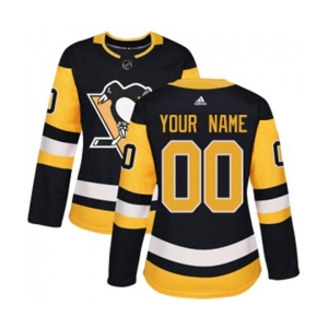 Women's Adidas Pittsburgh Penguins Customized Authentic Black Home NHL Jersey