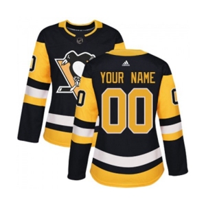 Women's Adidas Pittsburgh Penguins Customized Premier Black Home NHL Jersey