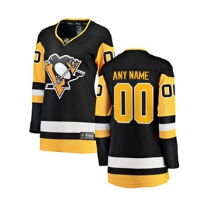 Women's Pittsburgh Penguins Customized Fanatics Branded Black Home Breakaway NHL Jersey