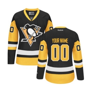 Women's Reebok Pittsburgh Penguins Customized Authentic Black-Gold Third NHL Jersey