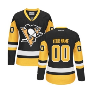 Women's Reebok Pittsburgh Penguins Customized Premier Black-Gold Third NHL Jersey