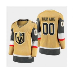 Women's Vegas Golden Knights Custom 2020-21 Player Alternate Stitched Hockey Jersey Gold