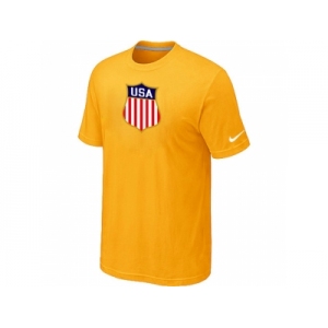 Nike Team USA Hockey Winter Olympics KO Collection Locker Room T-Shirt Yellow