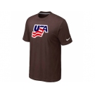 Nike USA Graphic Legend Performance Collection Locker Room T-Shirt Brown