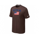 USA Olympics USA Flag Collection Locker Room T-Shirt Brown