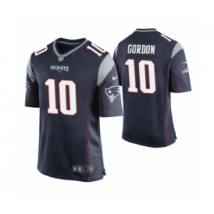 Men New England Patriots #10 Josh Gordon Navy Game Jersey