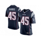 Men Nike New England Patriots #45 David Harris Game Navy Blue Team Color NFL Jersey