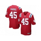 Men Nike New England Patriots #45 David Harris Game Red Alternate NFL Jersey