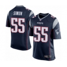 Men's New England Patriots #55 John Simon Game Navy Blue Team Color Football Jersey