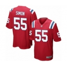 Men's New England Patriots #55 John Simon Game Red Alternate Football Jersey