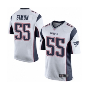 Men's New England Patriots #55 John Simon Game White Football Jersey